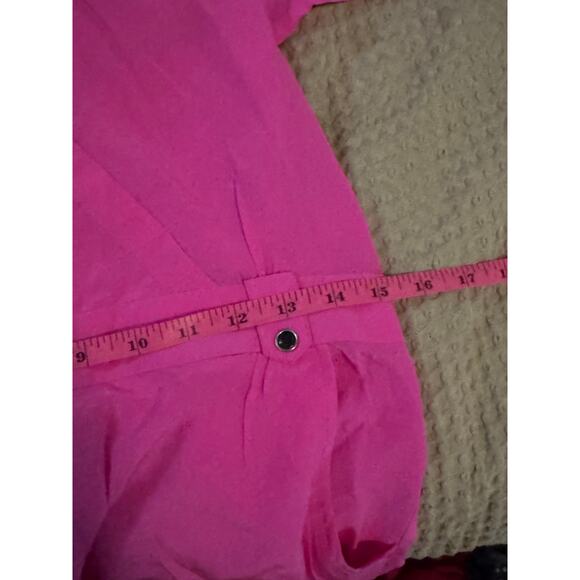 Yumi Kim Utility Silk Belted Romper Playsuit Hot Pink V-Neck Size Small EUC - Picture 7 of 9